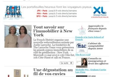 La newsletter French District New York du Mardi 5 Mai 2015 - Networking et Bonnes Adresses a NY