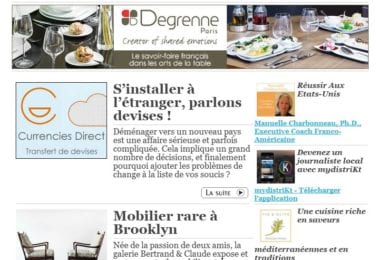 La newsletter French District New York du Mardi 6 Octobre 2015 - Networking et Bonnes Adresses a NY