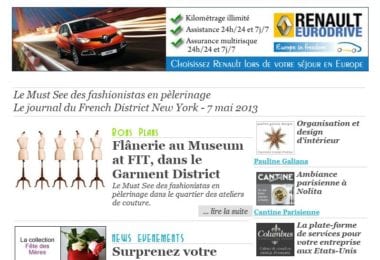 La newsletter French District New York du Mardi 7 Mai 2013 - Le Must See des fashionistas en pelerinage