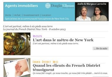 La newsletter French District New York du Mardi 8 Octobre 2013 - L’art est partout