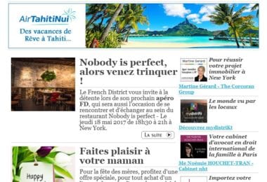 La newsletter French District New York du Mardi 9 Mai 2017 - On se détend