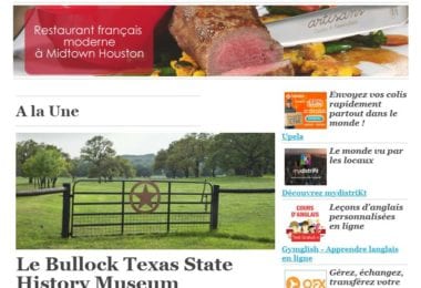 La newsletter French District Texas du Mercredi 15 Février 2017 - Raconte-moi l’histoire du Texas