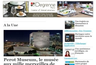 La newsletter French District Texas du Mercredi 16 Septembre 2015 - Perot Museum