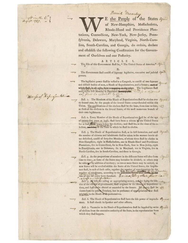 Impression secrète du projet de Constitution, 1787