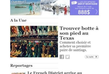 La newsletter French District Washington D.C. du Mercredi 4 Septembre 2013 - Trouver botte à son pied au Texas - Le French District arrive au Texas