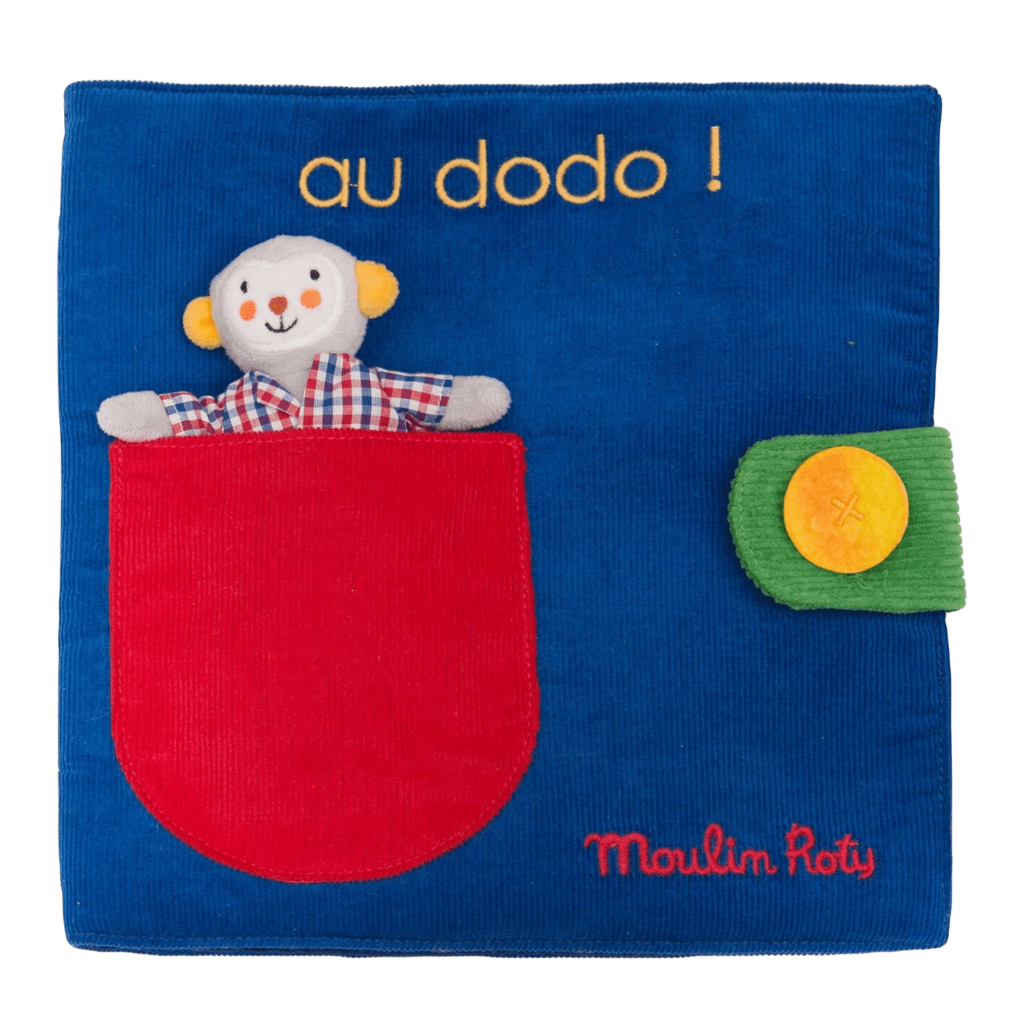 Moulin Roty Fabric activity book Off to bed ! French District
