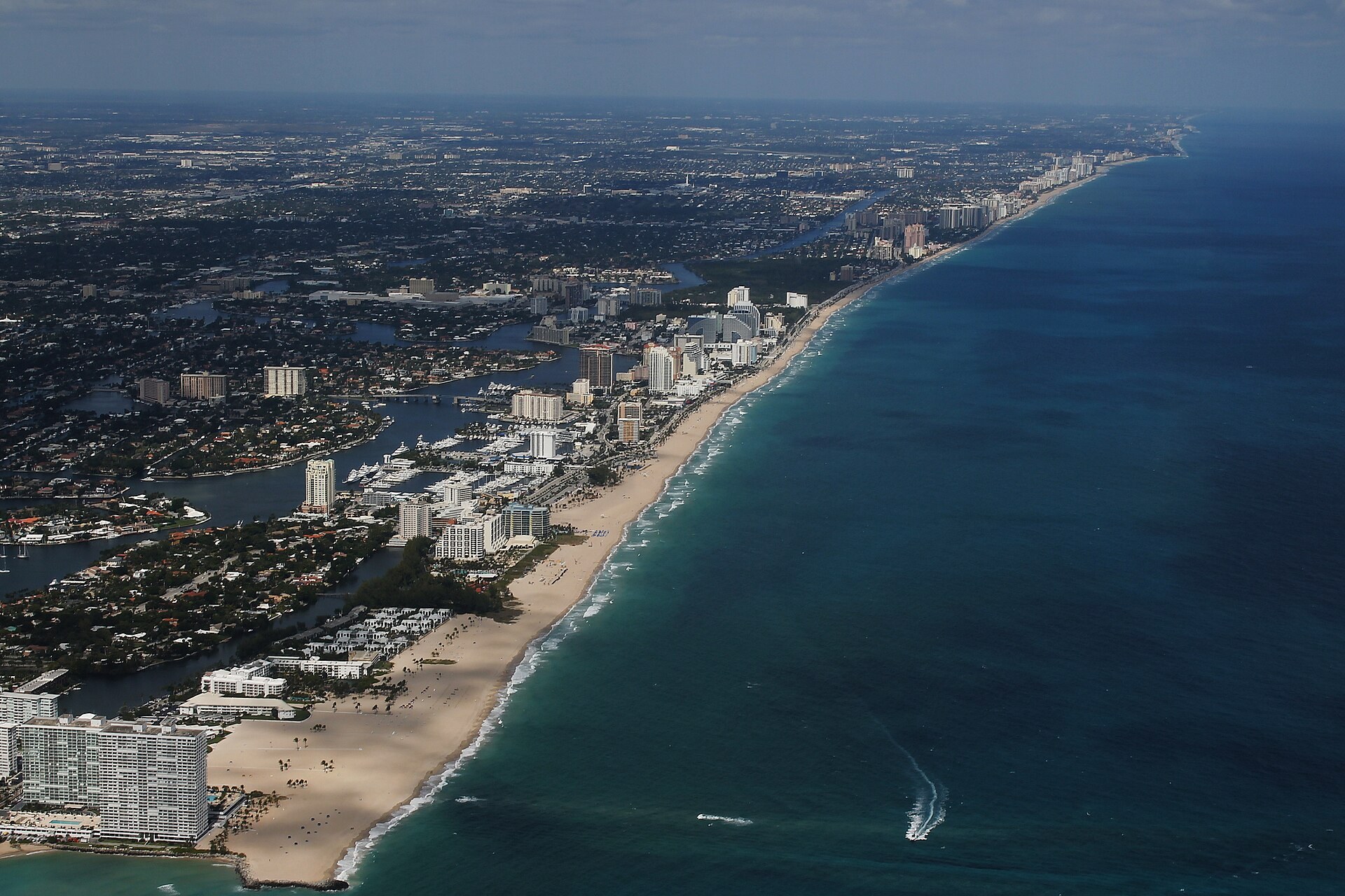 Fort Lauderdale et sa plage, vue aérienne