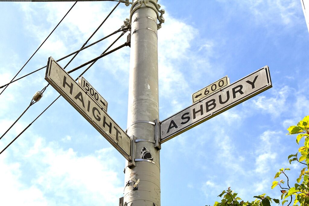 Panneaux de rue Haight et Ashbury à San Francisco